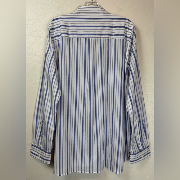NEW Untuckit Pinot Perse Shirt 16 Striped Blue White Long Sleeve Button Up 0970 - Picture 3 of 8